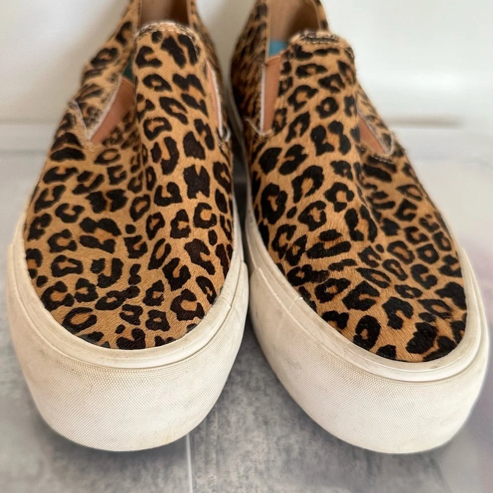 SeaVees Baja Platform Mulholland Leopard Print Cowhide Sneakers Size 9